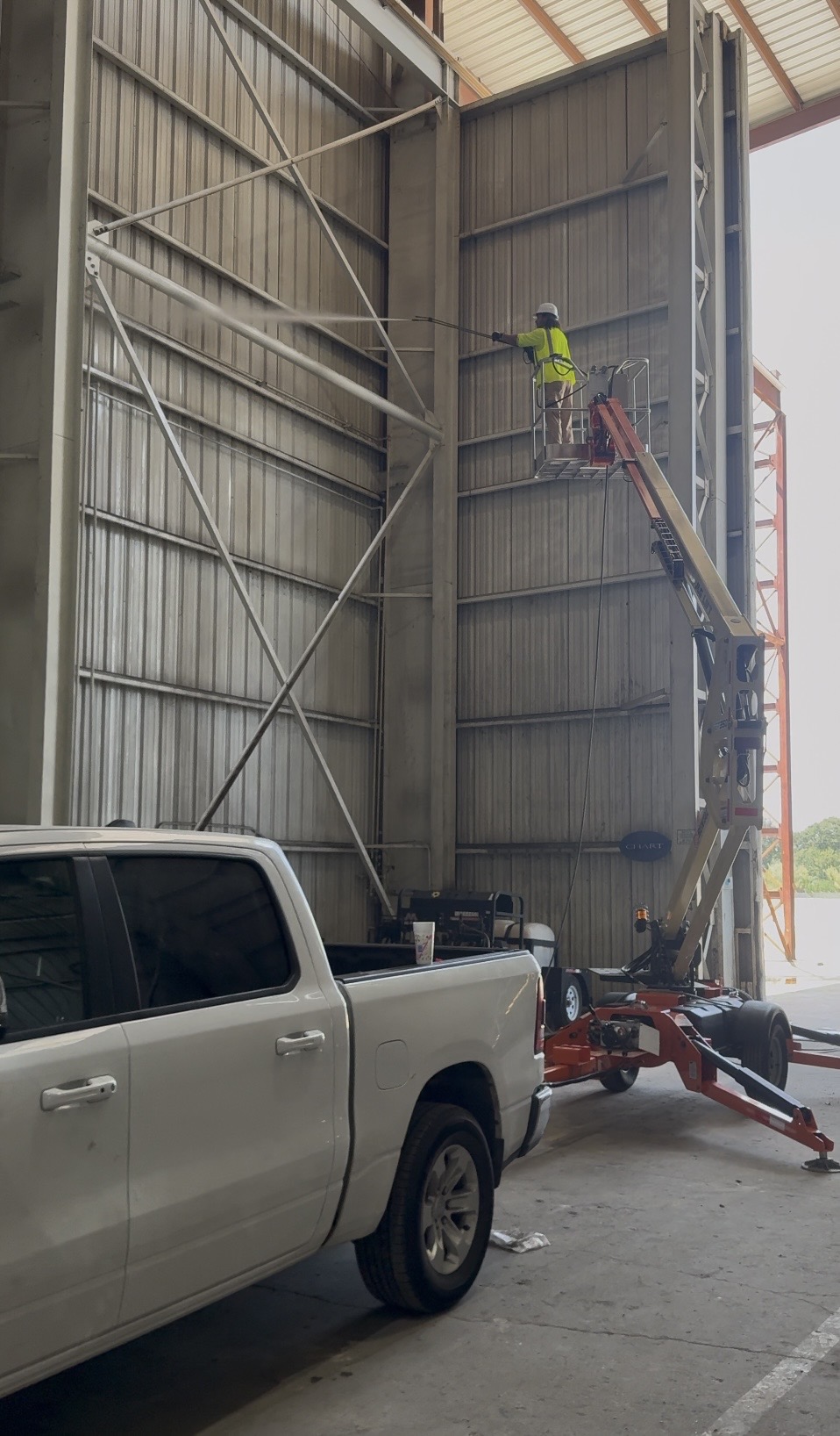 Industrial Warehouse Lift Cleaning