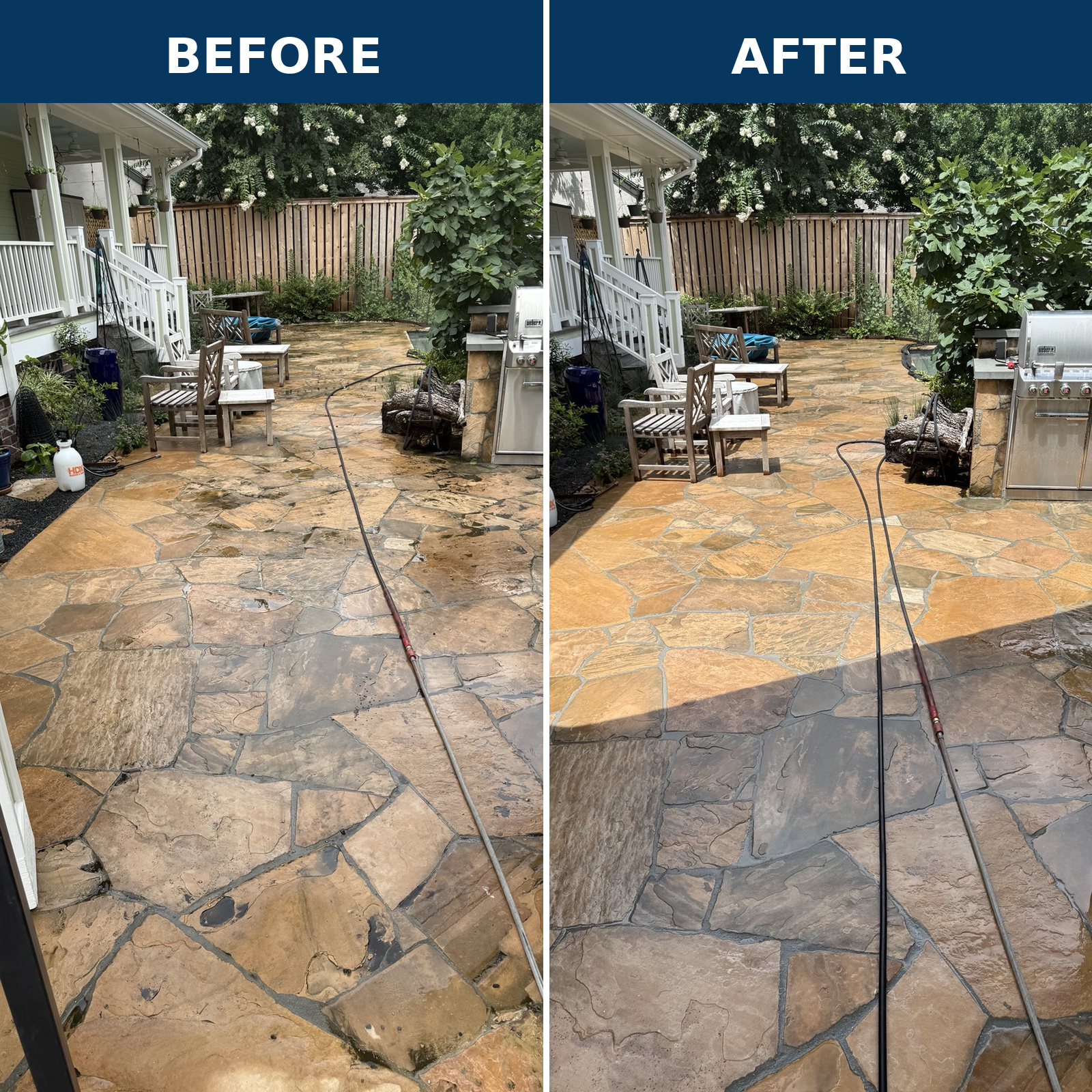 Stone Patio — Before & After